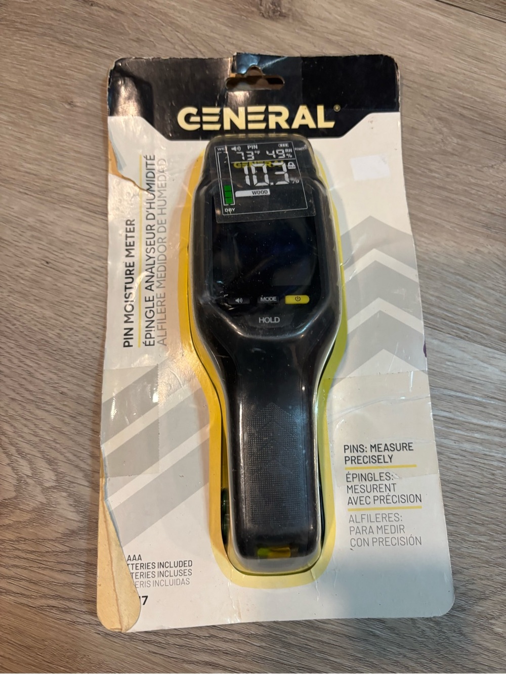General Tools MM17 Pin Moisture Meter Backlit Display Wood Drywall Tester New